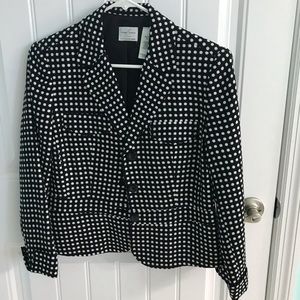Black and White Circle Patterned Jacket